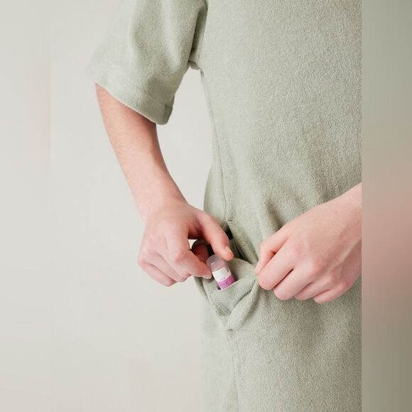 NWT ATHLETA GIRL Jump In Terrycloth Dress Pool Beach Coverup Sage Green M 8 10 - Picture 5 of 6